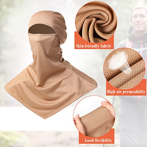 Image of Geyoga 4 Piece Balaclava Face Mask Breathable Men Women Long Neck Cover Summer Balaclava Sun Protection for Motorcycle
