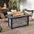 YATEMATE 48'' Propane Fire Pit Table for Outdoor, Ceramic Tabletop & Polyresin Natural Stone Base, 50000 BTU Gas Fire Pit Table for Outside Patio and Garden, with Lava Rock