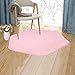 Kids Play Mat Plush Carpet Rug Hexagon Coral Play Mat for Princess Tent (ｐｉｎｋ－０２)