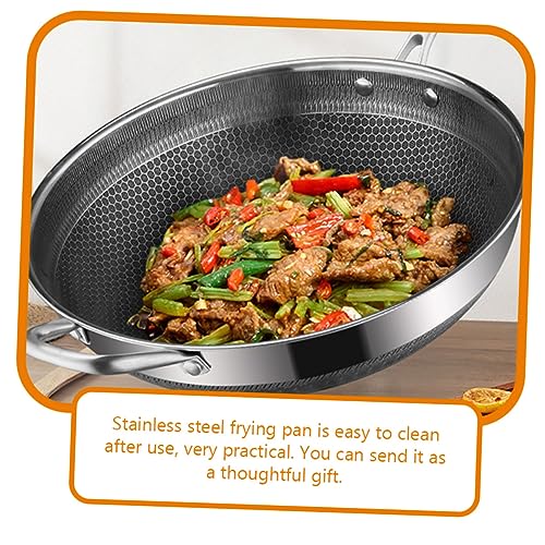 Wok de acero inoxidable con doble asa y superficie antiadherente miniatura 5