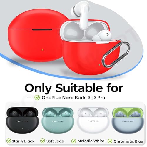 Image of Silicone Case Cover Compatible for OnePlus Nord Buds 3 | 3 Pro (Red)