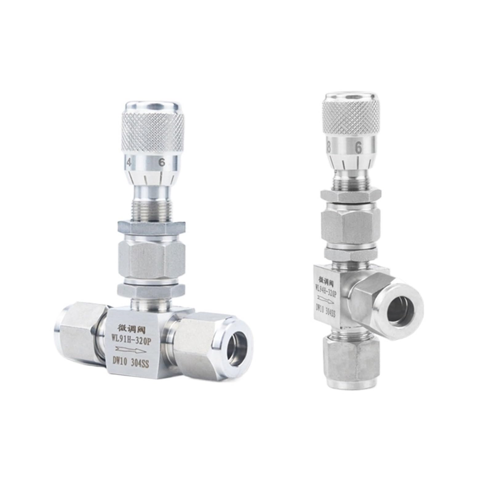 Robinet à pointeau 1/8 inox 304 droit 4mm vanne de régulation haute pression