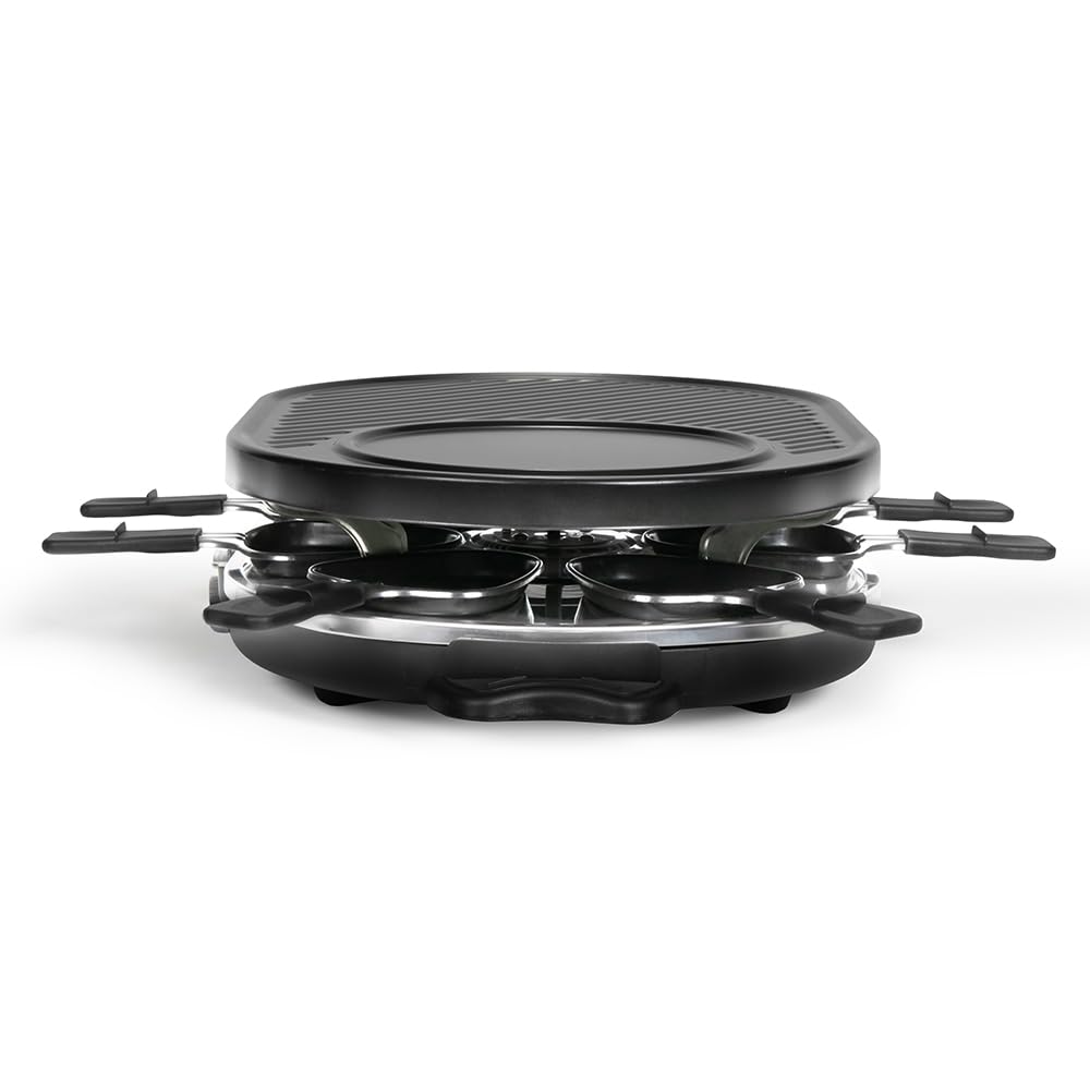 ONLI - Raclette, Grill & Crêpière, 8 personnes ON1035N - 3 en 1, 1200W, sans PFAS, thermostat ajustable