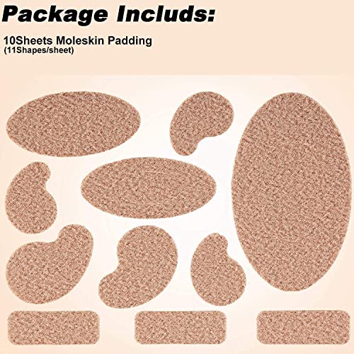 110 Pieces Moleskin For Feet Blisters Moleskin Tape Anti-Wear Heels Stickers Blister Prevention Pads For Shoes Hiking 11 Shapes 10Sets #TOP4
