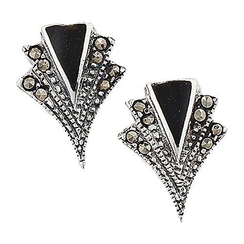 Unique Wishlist Sterling Silver Marcasite Fancy Pointed Studs *SE582A