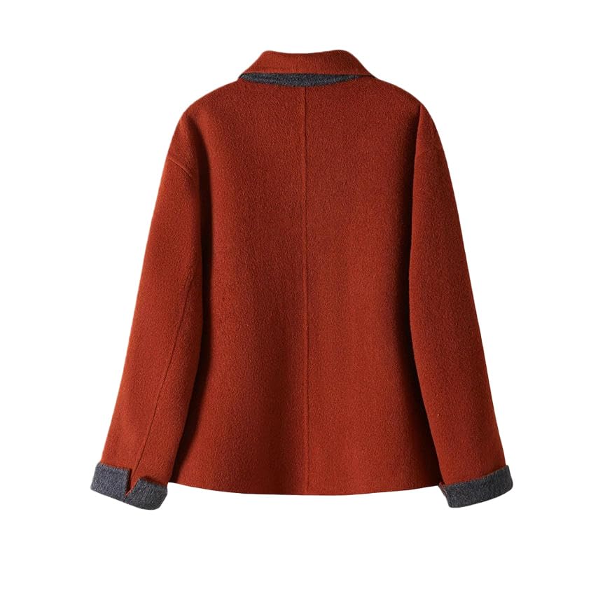 Chaqueta de tweed estilo chino de cachemira abrigo mujer invierno medio 4