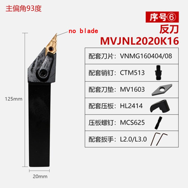 Portaherramientas torno CNC MVJNR2525M16 miniatura 6