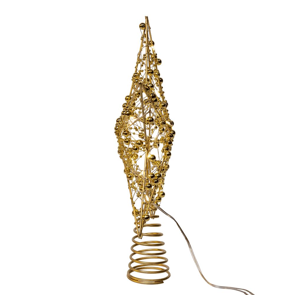 8 Un-Lit Gold Glitter Star Treetop - Kurt S. Adler Inc