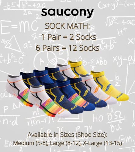 Image of Saucony Men's Rundry Bolt Performance No-show Socks, Available in M-xxl (6, 12, 18 Pairs)