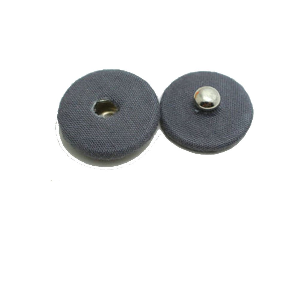 Lyracces Dark Grey Fabric Covered Brass Snap Fastener Press Studs Sewing Buttons Popper Tich 21Mm 0.82In 10Pcs (Dark Grey)