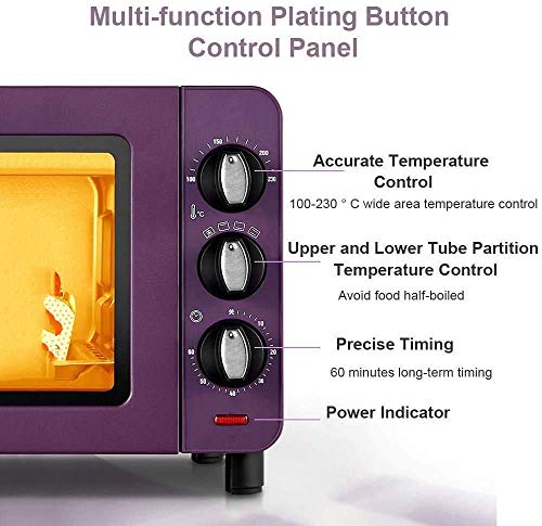 Mini-oven en grill, mini elektrische zwarte oven met timer, kleine oven, kleine oven voor thuis bakken, 15 liter elektrische oven, drielaags kaartontwerp - Afbeelding 3