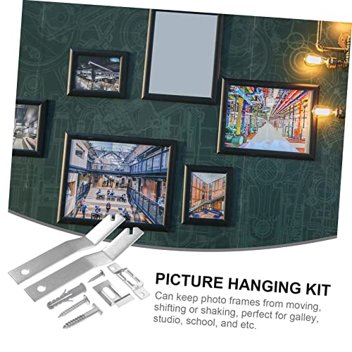 Image of POPETPOP 2sets Picture Hanging Kit Security Hooks of Durable Hangers for Frames Mirrors and Wall Art Easy Install Hardware for Decor
