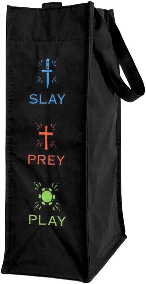 ConQuest Journals Navessa Allen Into Darkness Masks Book Bag, Crossbody Tote Bags, Top Handle, Snap Closure, Pocket, Patterned Lining, Lights Out, Caught Up & Game On, 15'' x 13'', Officially Licensed