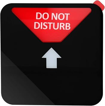Kichwit Privacy Sign, Do Not Disturb, Out of Office, Please Knock, In a Meeting, Conference Sign for Offices, Squared Shaped, 4.9 Inch, Black