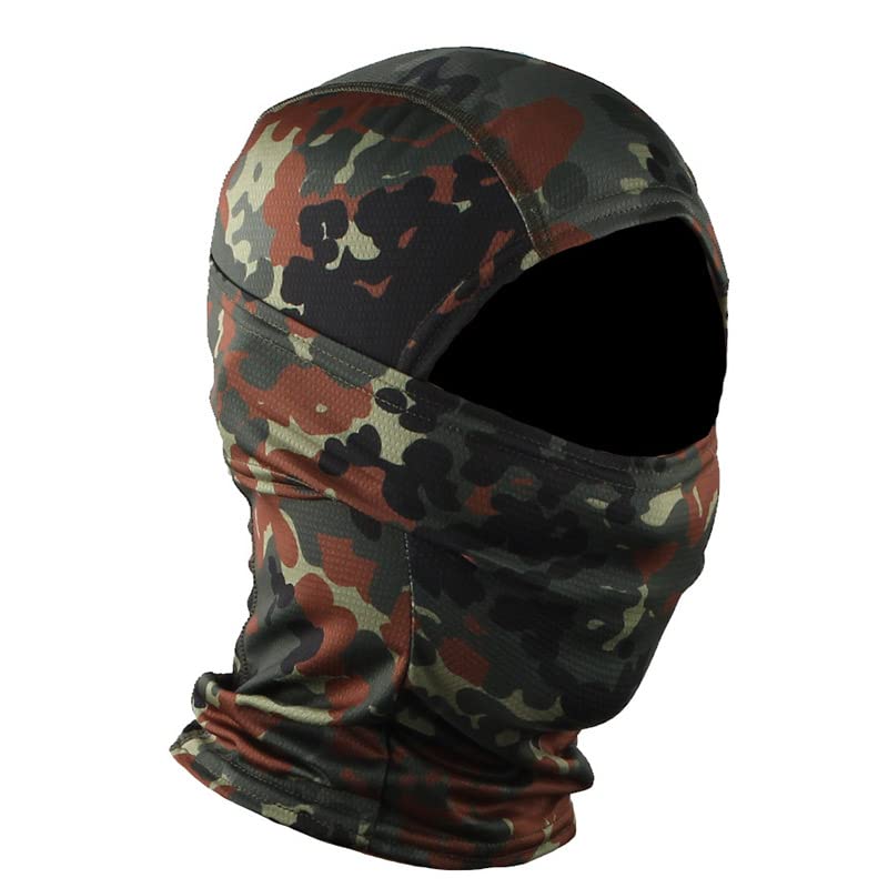 Samview Outdoor Sports Airsoft Shooting Face Protection Gear Tactical Cycling Mask Tactical Camouflage Hood - German Flecktarn, Medium