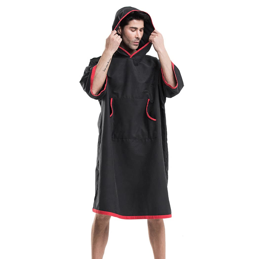 LANGWEI Accappatoio Asciugamano in Microfibra per Adulti Poncho Muta da Nuoto Leggera con Cappuccio ad Asciugatura Rapida per Il Surf, Il Nuoto, Gli Sport Acquatici