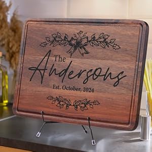 Personalized Cutting Board, Custom Engraved Charcuterie Board, Womens, Men, Couple Christmas Gift, Present for Wedding, Anniversary, Housewarming, Holiday Gift Ideas for Wife, Mom, Parents, Grandma Personalized Cutting Board Custom Engraved Charcuterie Board Womens Men Couple Christmas Gift Present for Wedding Anniversary Housewarming Holiday Gift Ideas for Wife Mom Parents Grandma