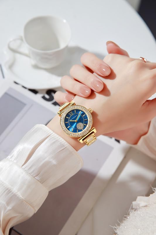 Image of Giordano Luxury Analog Watch for Women - Elegant Crystal Design with sub dial and Diamond Studed statinless Steel Strap