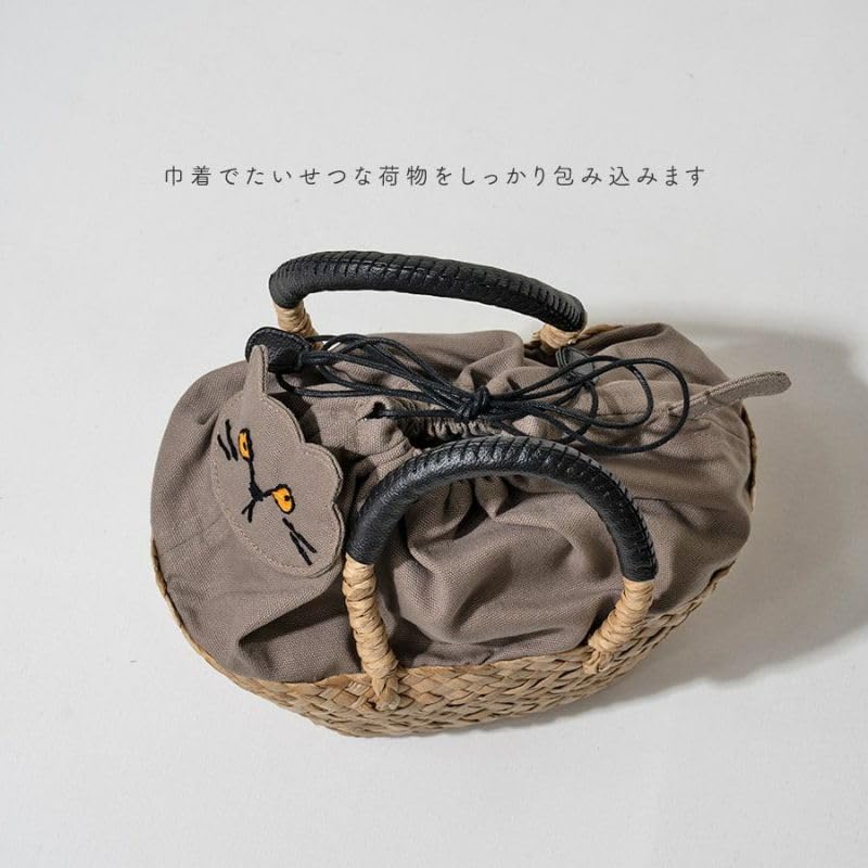 Amazon.co.jp: ミネットパニエニ 猫モチーフ かごバッグ 巾着 PUレザー