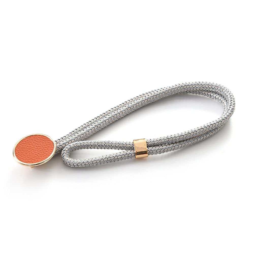 Embrasse de rideau en cuir orange avec boucle ronde métallique chic