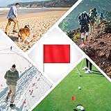 Anley Stake Flags – 10 x 13 cm Vinyl-Markierungsfahnen mit 38,1 cm Stahlstange – Landschaftsbau, unterirdische Versorgungsunternehmen, Kanalisation und Vermessung (100 Stück, rot)