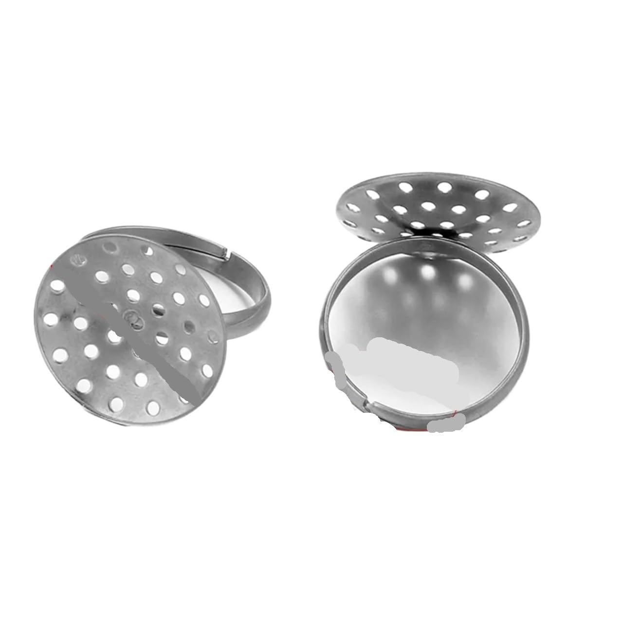 zyrqon 30pcs Stainless Steel Ring Base Adjustable Tray Cabochon Settings Blank Bezel Rings Embryos for Jewelry Materials Making(S12MM)