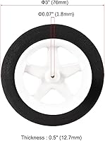 Vista 3 de Uxcell Rueda micro del deporte del avión del avión modelo RC 0,07 pulgadas x 3 pulgadas - 4PCS