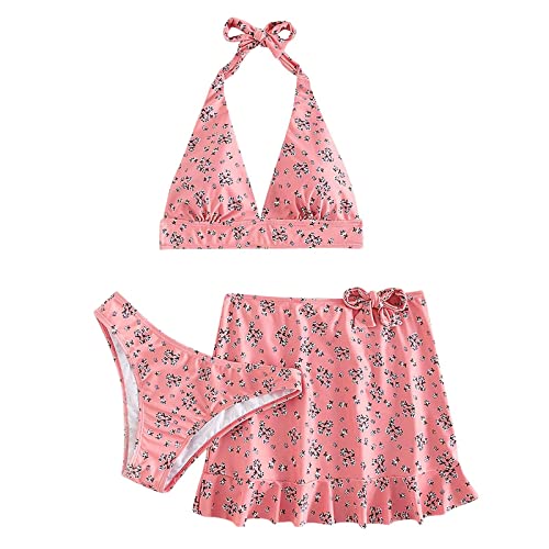 Bikini 2026 imprimé ensemble 3 pièces avec tenue de plage rose S - 3