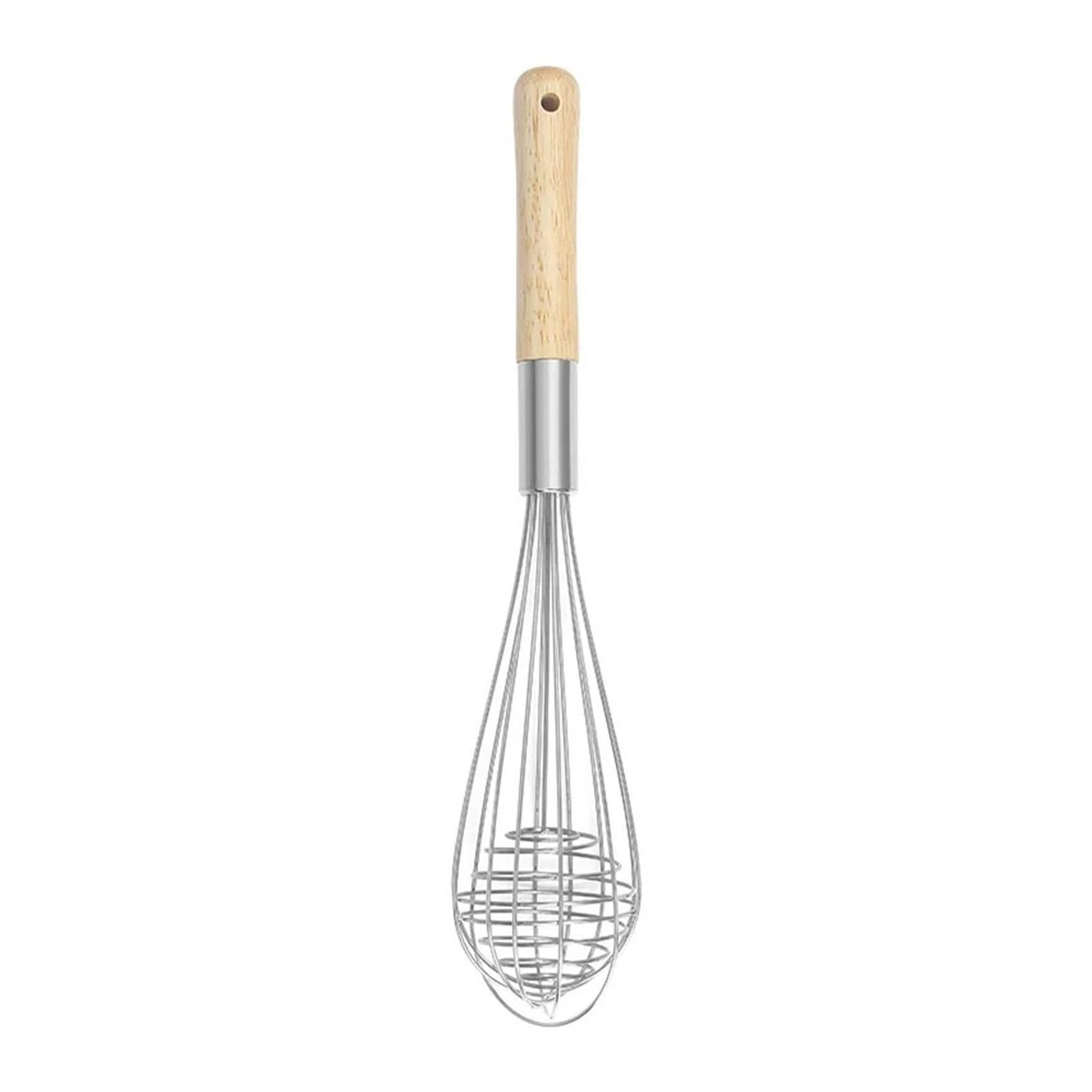 Frusta for uova in acciaio inossidabile con manico in legno Miscelatore manuale for panna e agitatore for impasto for cucina(10inch Egg Beater)