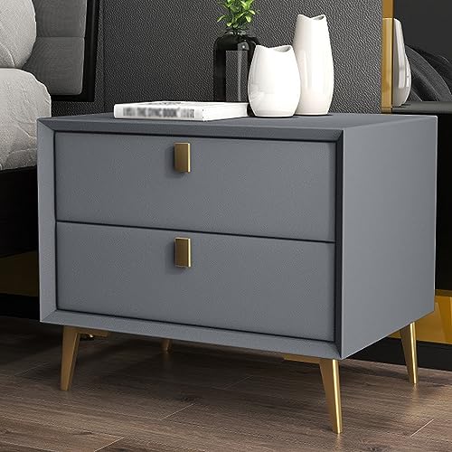 Tables d'appoint pour chambre à coucher table de chevet bois massif 2 tiroirs D