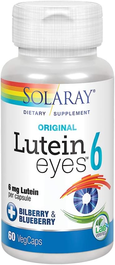 Solaray Original Lutein Eyes, 6 mg | Eye & Macular Health Support Supplement w/Naturally Occurring Lutein and Zeaxanthin | Non-GMO | Vegan (60 CT)