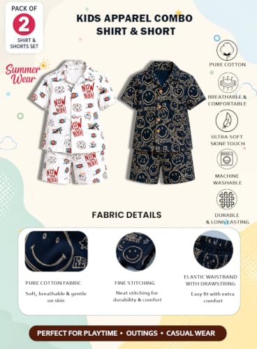 Image of 3BROS Baby Boys & Baby Girls Pure Cotton Clothing Set Casual Half Sleeves Shirt with Shorts Set For Boys & Girls