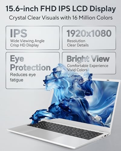 Image of Laptop 15.6 inch Laptop Computer - 12GB RAM 128GB SSD, Pentium 6500Y Processor Up to 3.4GHz, FHD IPS Display, Laptops for Business and Student, HDMI, BT5.0, WiFi 5, Traditional Laptop Computers