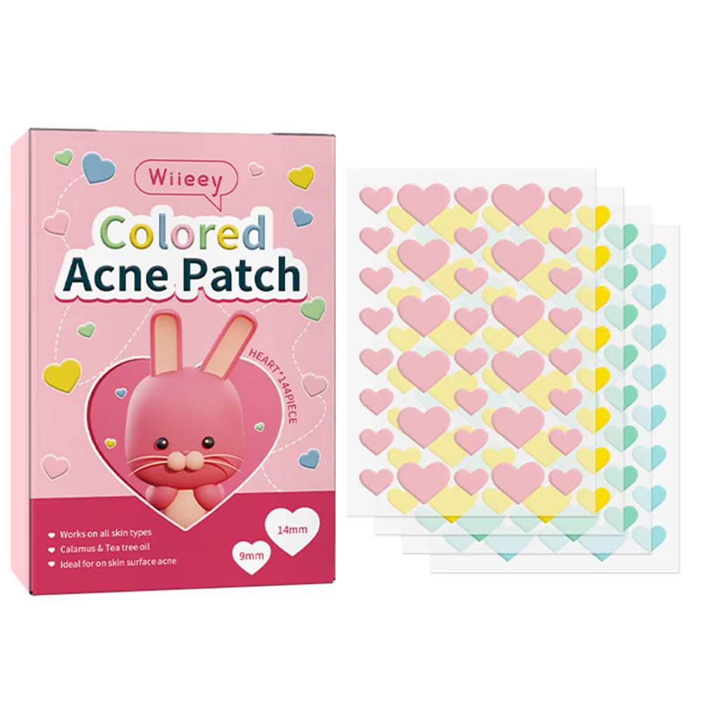 Star Acne Pimple Patches 144 Pieces Hydrocolloid Pimple Stickers in Cute Candy Colors Absorbing Zit Patch for Face