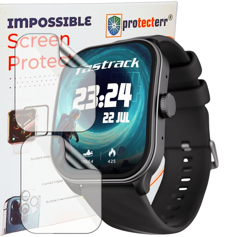 PROTECTERR| 2-Pack | Screen Protector Guard for Fastrack Limitless Fs2 Pro | 1.96 inch | Smartwatch - Flexible & Ultrathin TPU Film, Scratch Resistant, Bubble Free - Not Tempered Glass