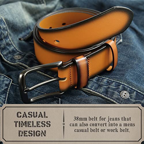 Image of CHAOREN Full Grain Leather Belt for Men, Work Belts for Men Heavy Duty, Daily Wear for Jeans Pants