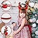 Finphoon Christmas Headbands,Reindeer Antlers Headband,Red Glitter Elk Antlers Hair Bands,Christmas Hair Accessories for women Girls, Party and Cosplay Head Bands