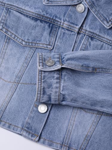 Image of WELAKEN Denim Skirt Sets for Girls Kids & Teen (Jean Jacket + Mini Skirts) II Girl's Clothing Sets
