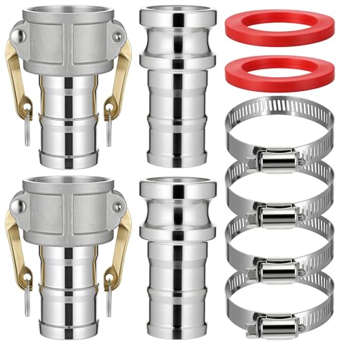 2 Set Camlock Fittings Type C&E Aluminum 2 inch Cam lock Fittings Cam and Groove Hose Fitting includes 2