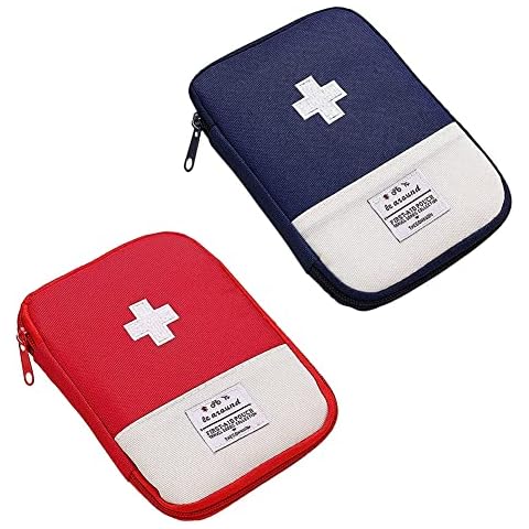 Simmpu 2 Stück Tasche Erste Hilfe Set ,Mini Erste Hilfe Tasche Leer,Tragbare Mini Erste-hilfe Set Cover