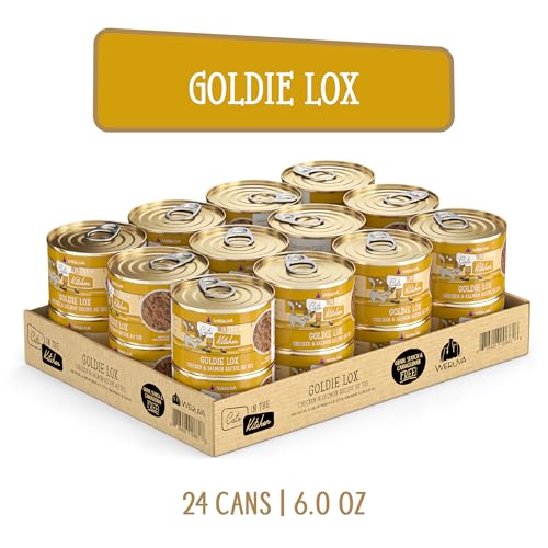 Image of Weruva Cats in The Kitchen, Goldie Lox with Chicken & Salmon Au Jus Cat Food, 6oz Can (Pack of 24)