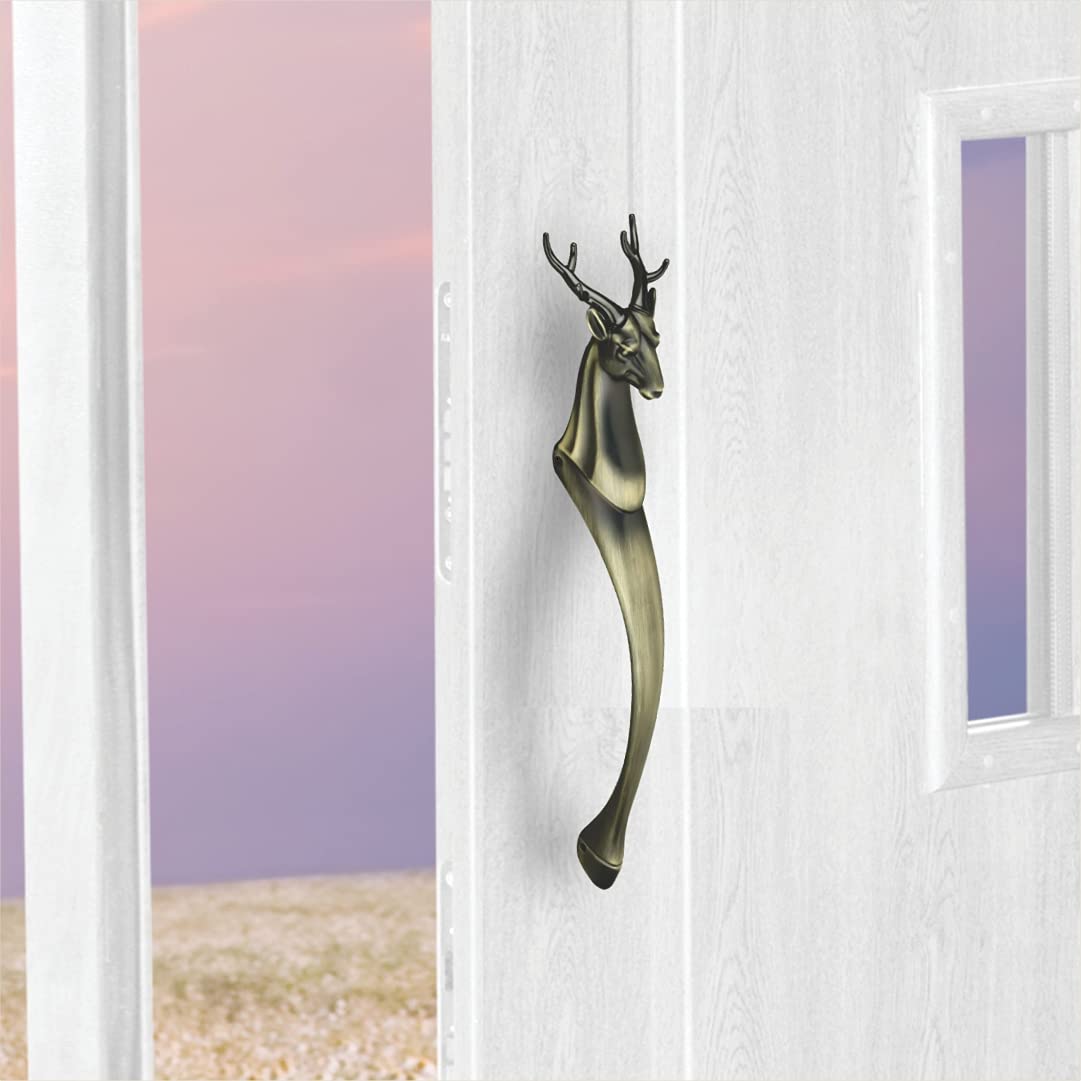 GLOXY ENTERPRISE 8 inch Deer Shape Door Handles for Main Door Handle Decorative Push & Pull Door Handle Knocker with Antique Look for Glass and Wooden Door (Rose Gold Finish, Pack of 1) — Amazon image 12