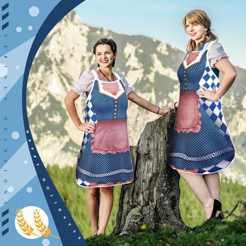 Hillban 2 Pcs Oktoberfest Aprons Women Mens German Apron Oktoberfest Costume for Couples Cooking BBQ Party Favor Gifts(Retro Style) by Hillban - Used condition - Image 5