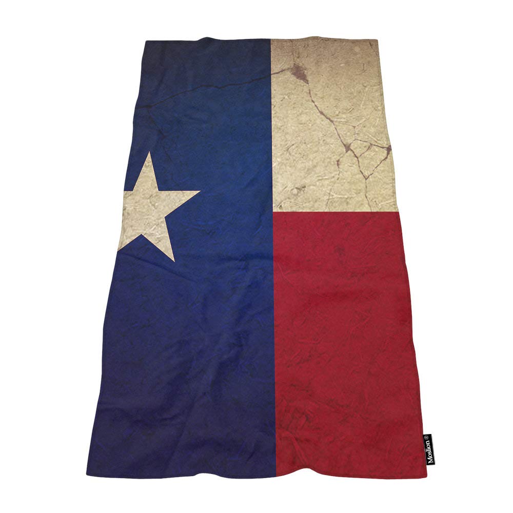 Moslion Soft Bath Towels Vintage Texas Flag Comfy Bathing/Beach/Camping Towel for Women Men Girls Boys Large Size 64x32 Inches
