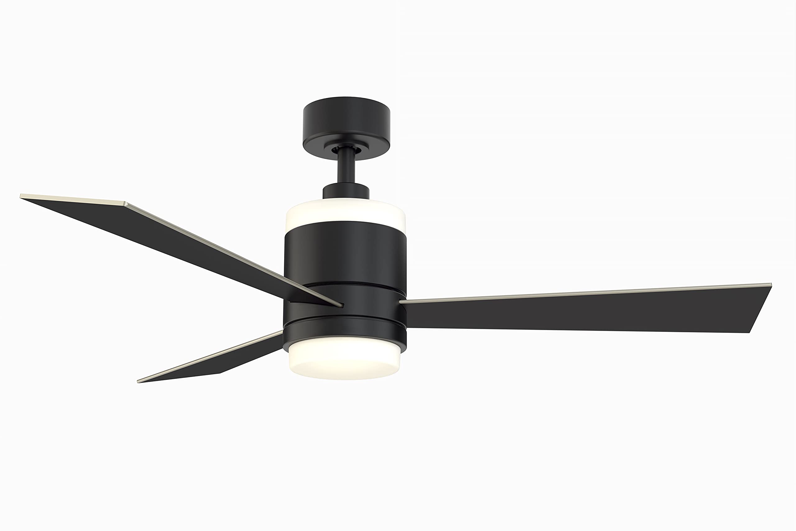 Studio Collection LP8577LBL Upright Ceiling Fan with LED Light Kit, 52 Inch, Black with Black/Silver Reversible Blades