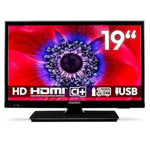 MEDION 47 cm (19 Zoll) HD Fernseher (perfekt für Camping Wohnmobil LKW Garten, inkl 12V KFZ Car-Adapter, Triple Tuner Receiver, HDMI, USB, MD 819000)
