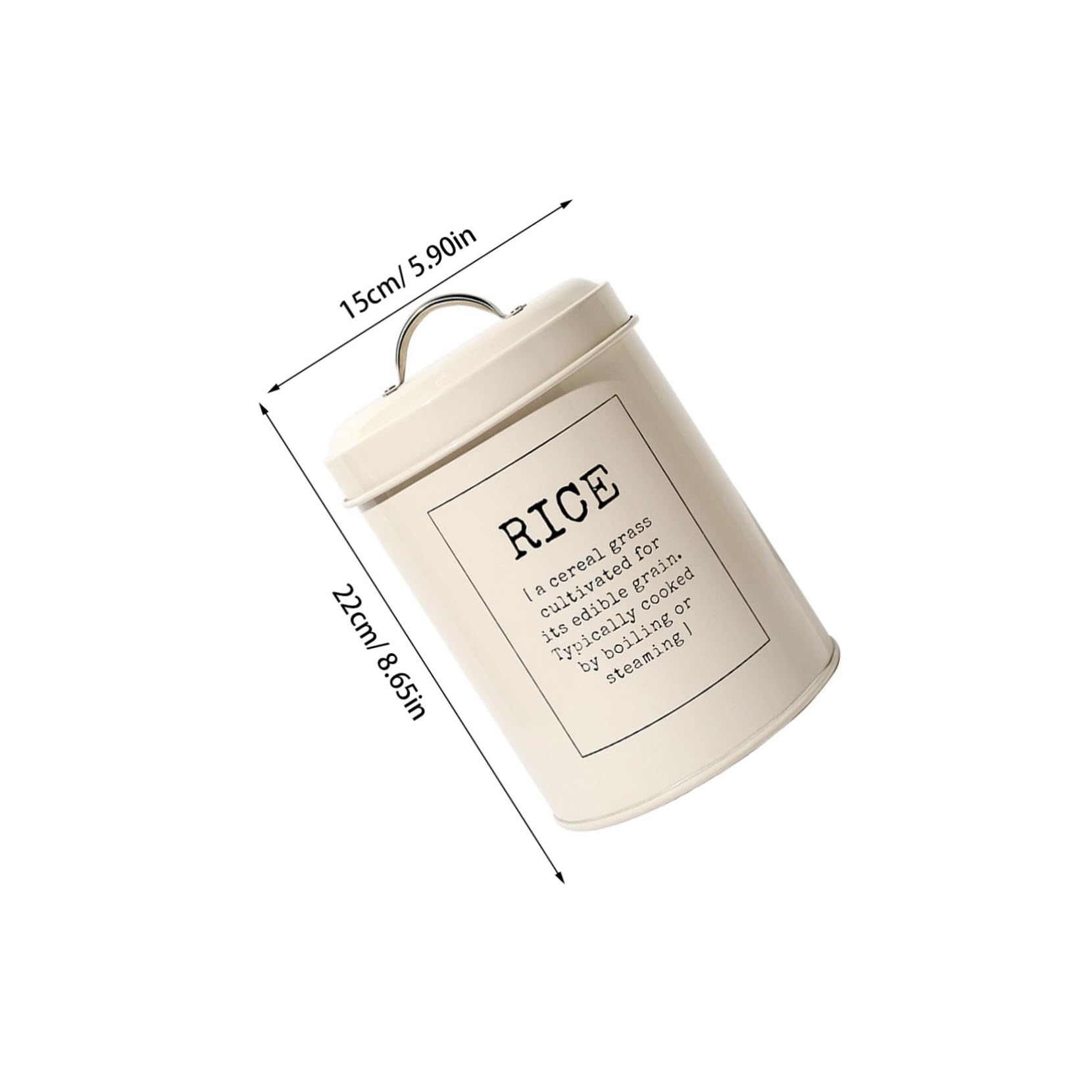 Artibetter Conteneur Hermétique Stockage Riz Grosse Capacité en Métal Beige Couvercle et Cuillère à Grains Style Européen pour Usage Domestique