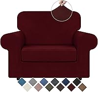 Vista 88 de WEERRW Fundas de terciopelo para sofá de 2 cojines, fundas de sofá de felpa de terciopelo de lujo de alta elasticidad, con parte inferior elástica