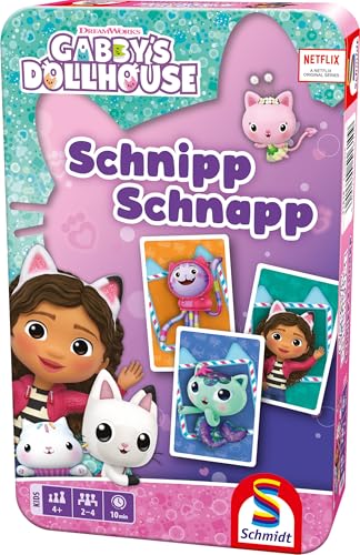 Schmidt Spiele 51610 Gabby\'s Dollhouse, Schnipp Schnapp, Reisespiel in Einer Metalldose Schmidt Spiele 51610 Gabby\'s Dollhouse, Schnipp Schnapp, Reisespiel in Einer Metalldose