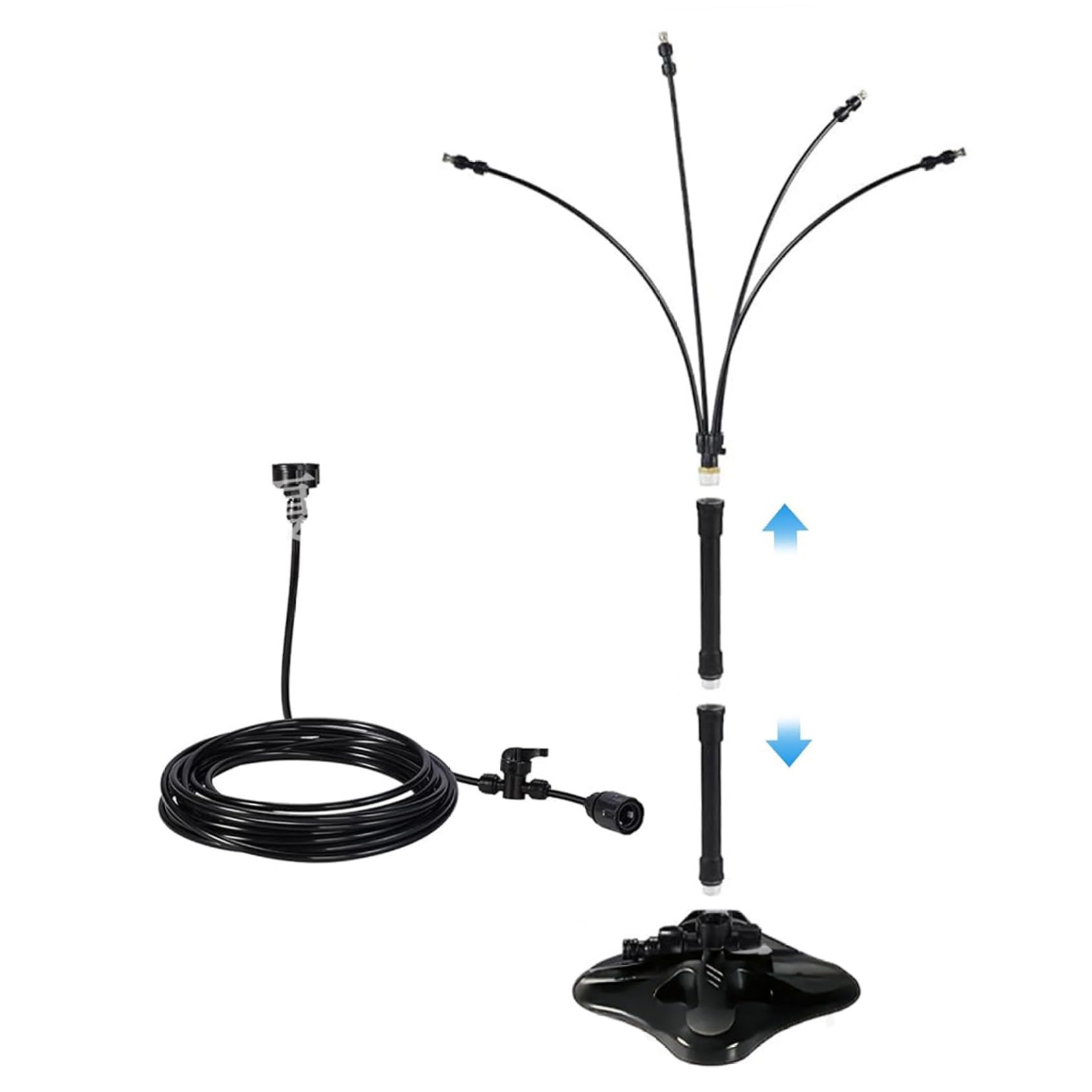 Brumisateurs Debout pour terrasse extérieure avec Hauteur réglable et Ligne d'eau de 26 Pieds, système de brumisation Portable pour Le Refroidissement du Jardin, brumisateur Jardin pour Porch